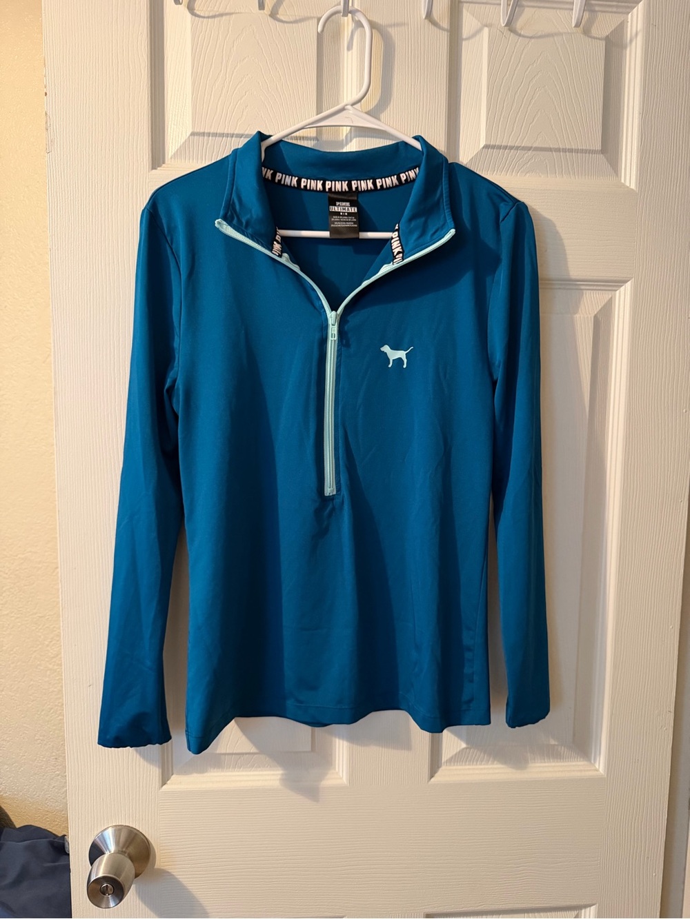 PINK Victoria's Secret Teal Half-Zip Swim Coverup